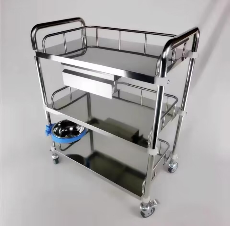 Hot Sell B610 Stainless Steel Assembled Medical Trolley Hospital Dressing Cart