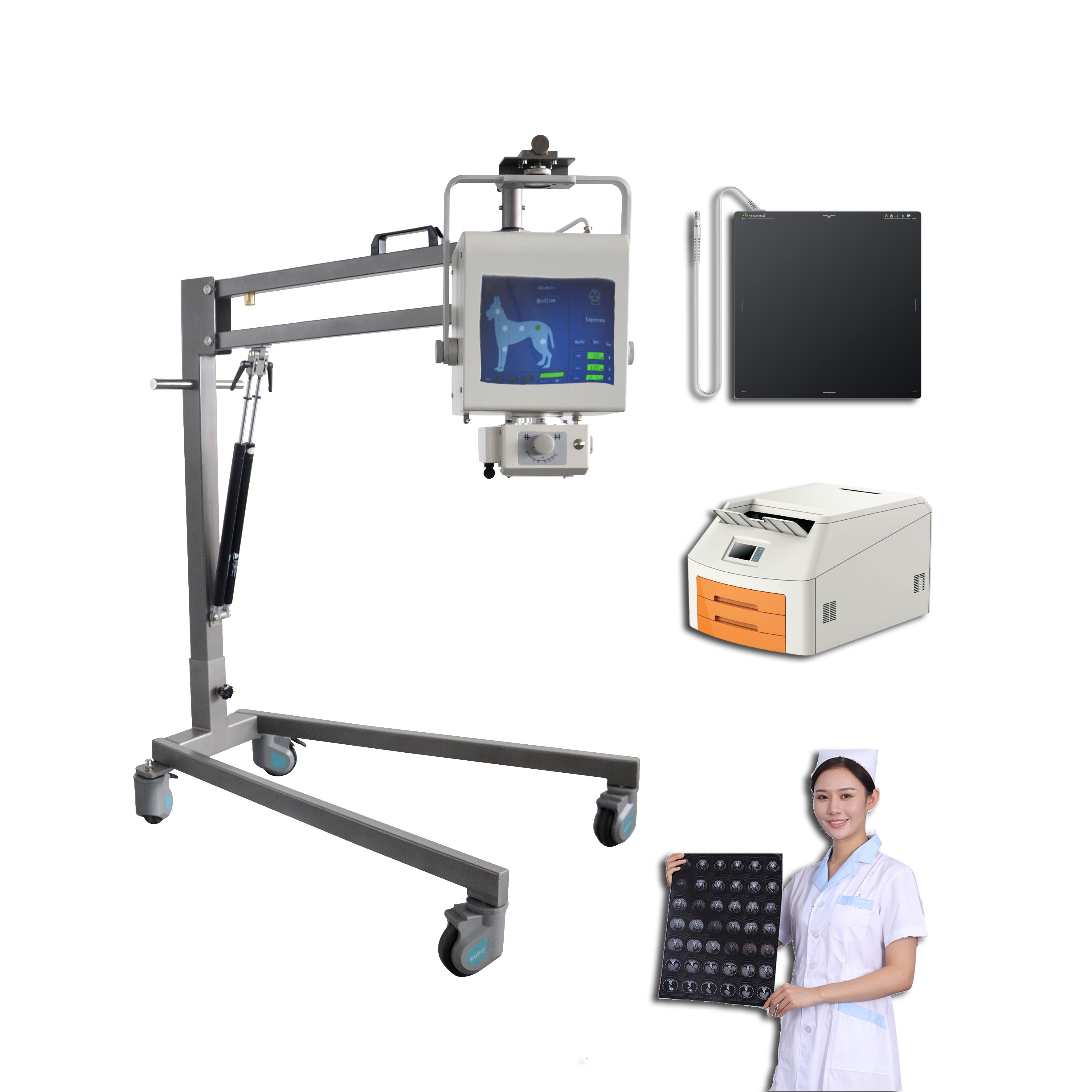 2023 New digital 5KW Portable mobile radiology diagnostic x ray machine for human veterinary use