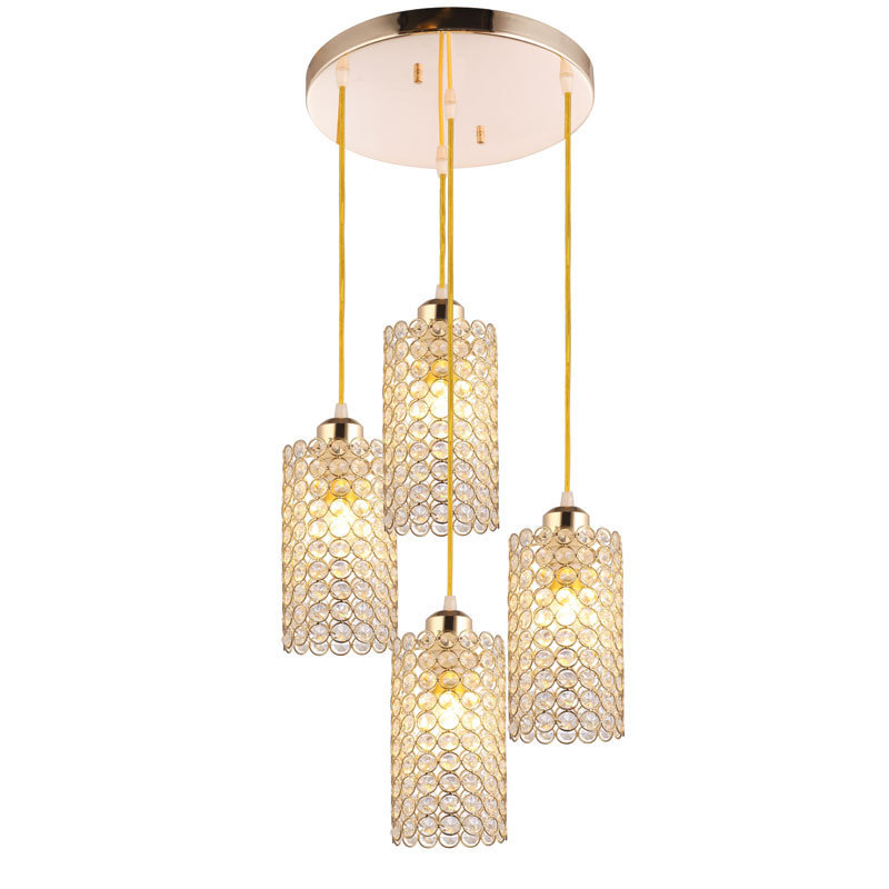 American Modern Crystal Glass Ceiling Light Pendant Lamp Chandelier Luxury Brass Lighting for Dining room