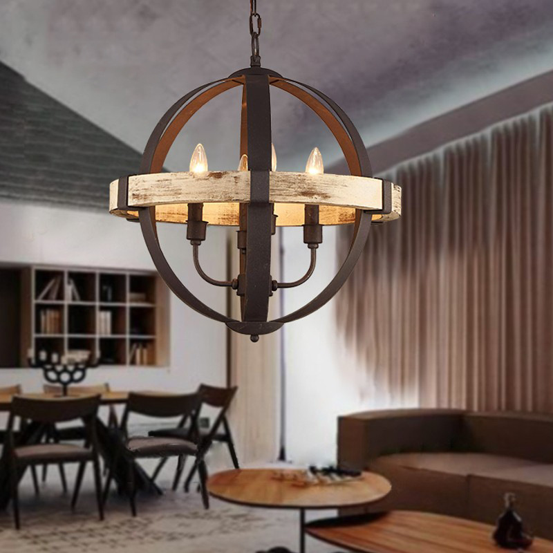 Wholesale farmhouse Chandelier Led Round Black Painting Modern Chandelier Pendant Light Ceiling Fixture