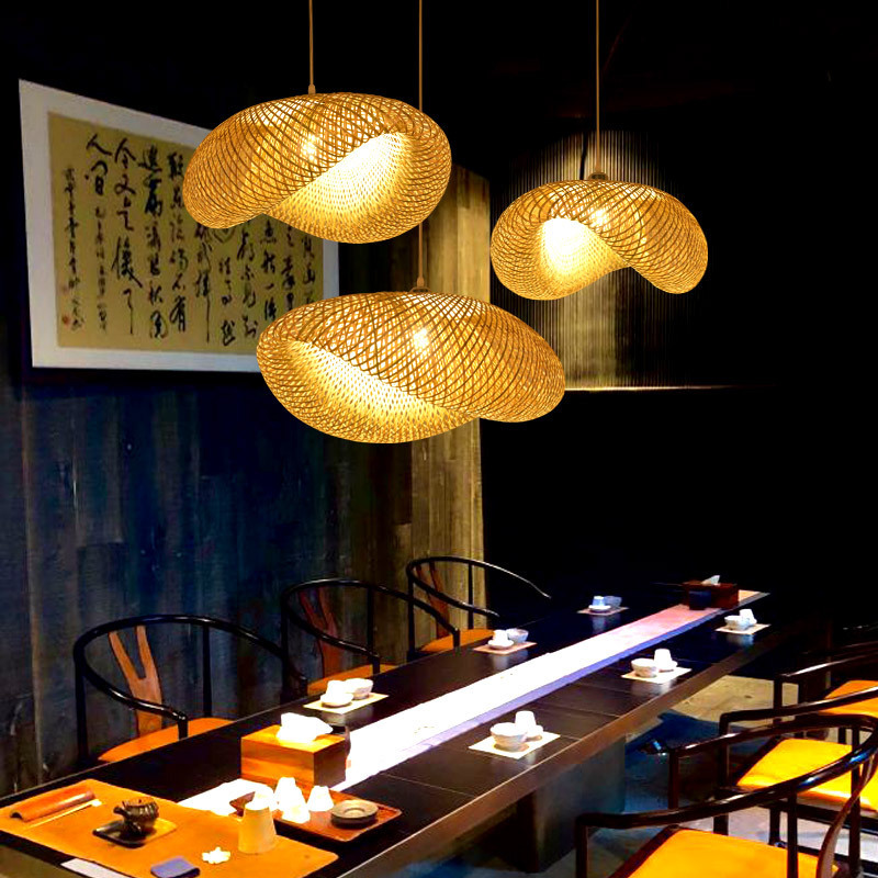 Ceiling lights are made of rattan material, new, unique design made in Vietnam Bamboo ceiling lamp for decoration