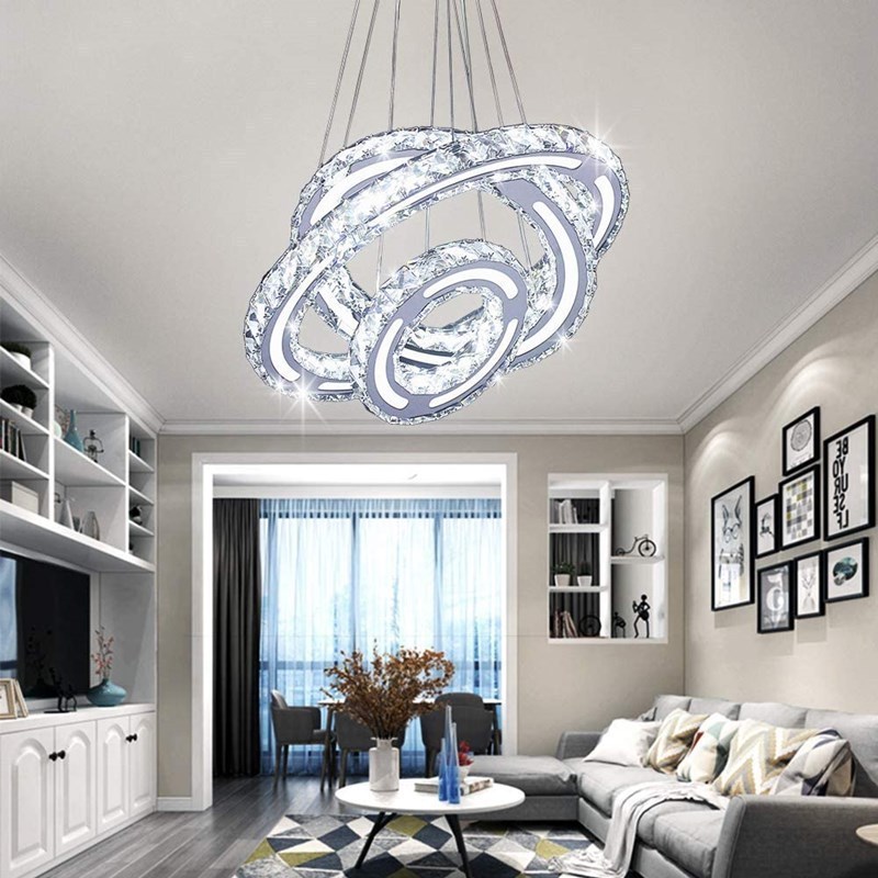 LED Modern Crystal Chandelier Pendant Light For Indoor Sitting Room Bedroom Reading Room Lighting Decorative