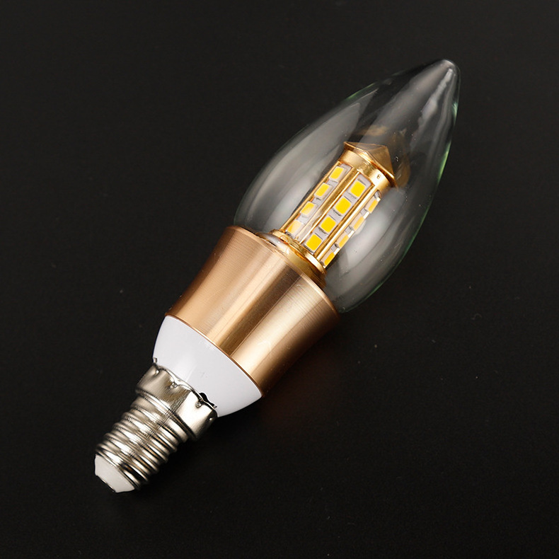 High lumen small screw e12 e14 candle bulb with tail led frost candle bulb smd candle warmer led light bulb