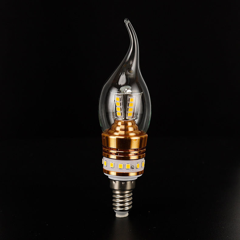 High lumen small screw Retro filament LED light bulbs Dimmable E14 B15d 5w battery operated led light candle bulb