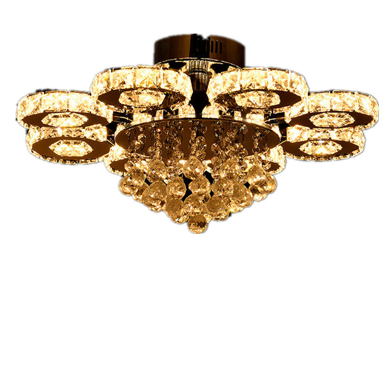 Excellent Home Lighting Fixture Crystal Chandeliers Led Lamp Modern Pendant Flush Mount Hotel Ceiling Lights