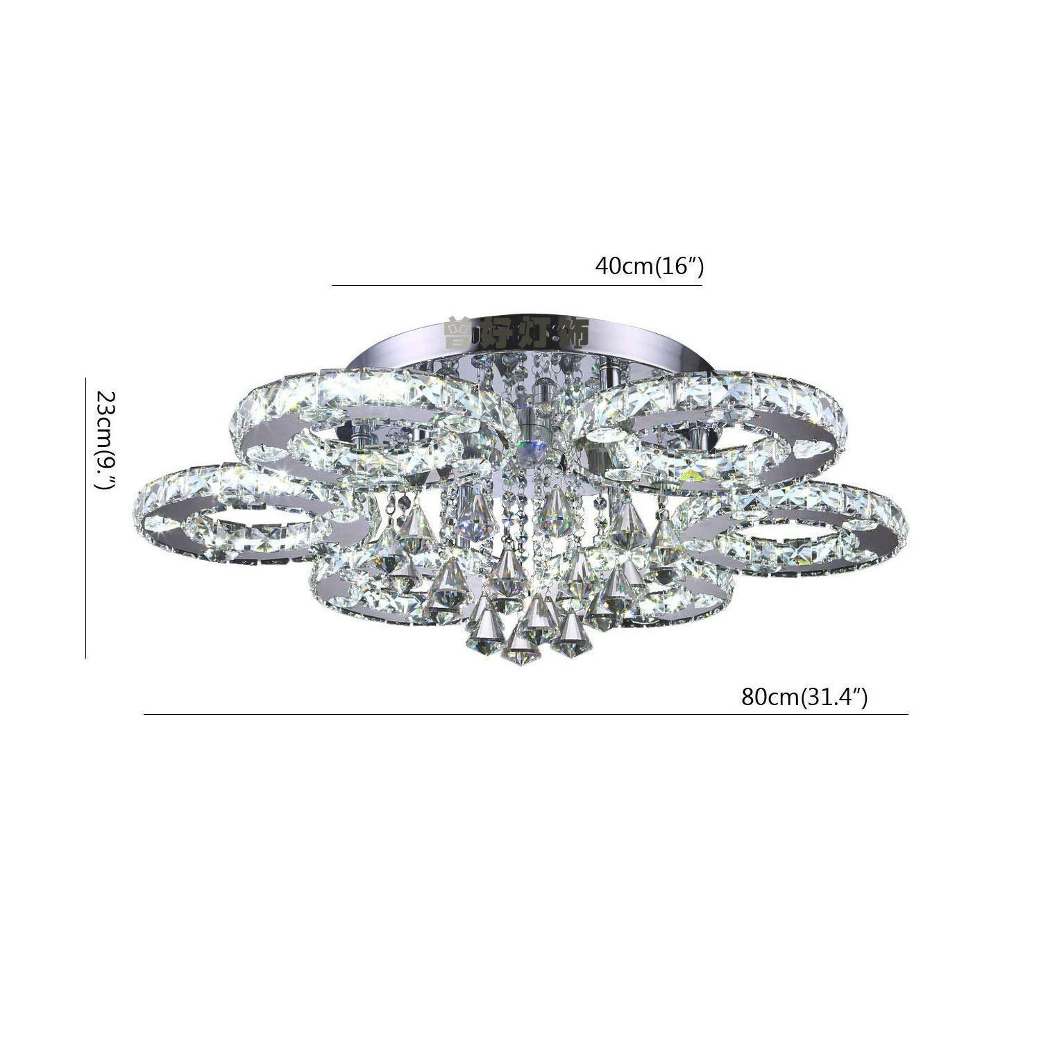 Excellent Home Lighting Fixture Crystal Chandeliers Led Lamp Modern Pendant Flush Mount Hotel Ceiling Lights