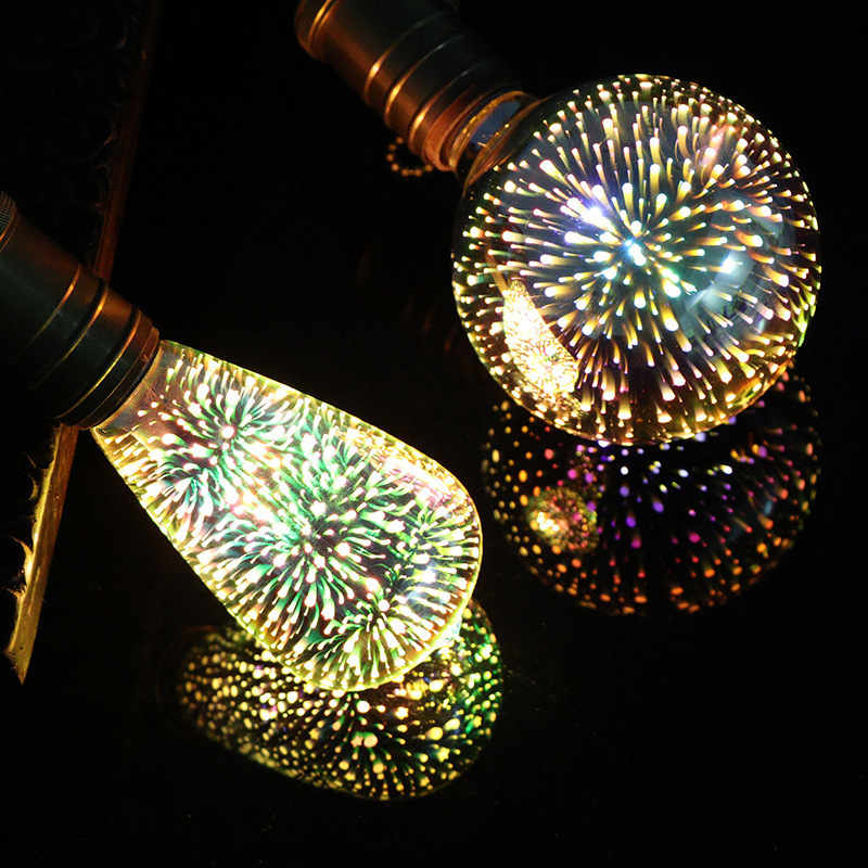 High quality LED beautiful led light colorful star light bulb 3D bulb A19 LED lamp bulb for party club