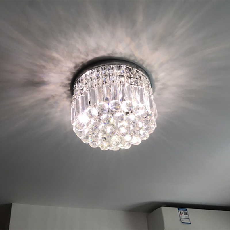 New Design Modern Crystal Raindrop Pendant Lighting Recessed LED Light Hallway Bedroom Living Room LED Crystal Ceiling Light