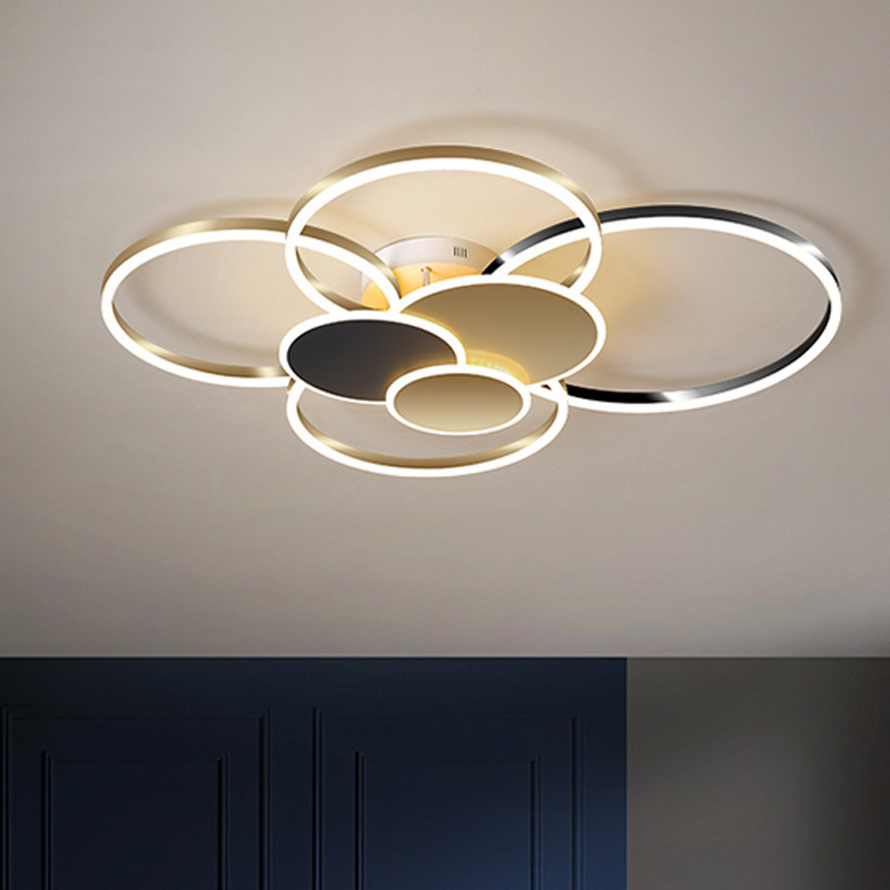 Simplicity Indoor Lighting decorate Light Fixtures For Bedroom Ceiling Living Lamps Modern Nordic Black Gold LED Chandelier