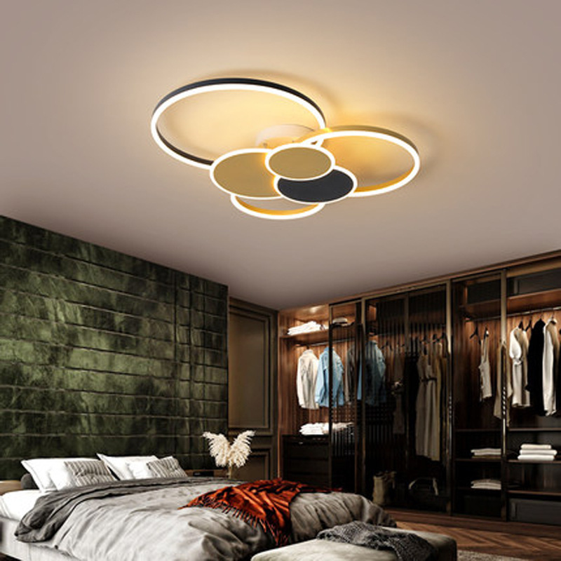 Simplicity Indoor Lighting decorate Light Fixtures For Bedroom Ceiling Living Lamps Modern Nordic Black Gold LED Chandelier