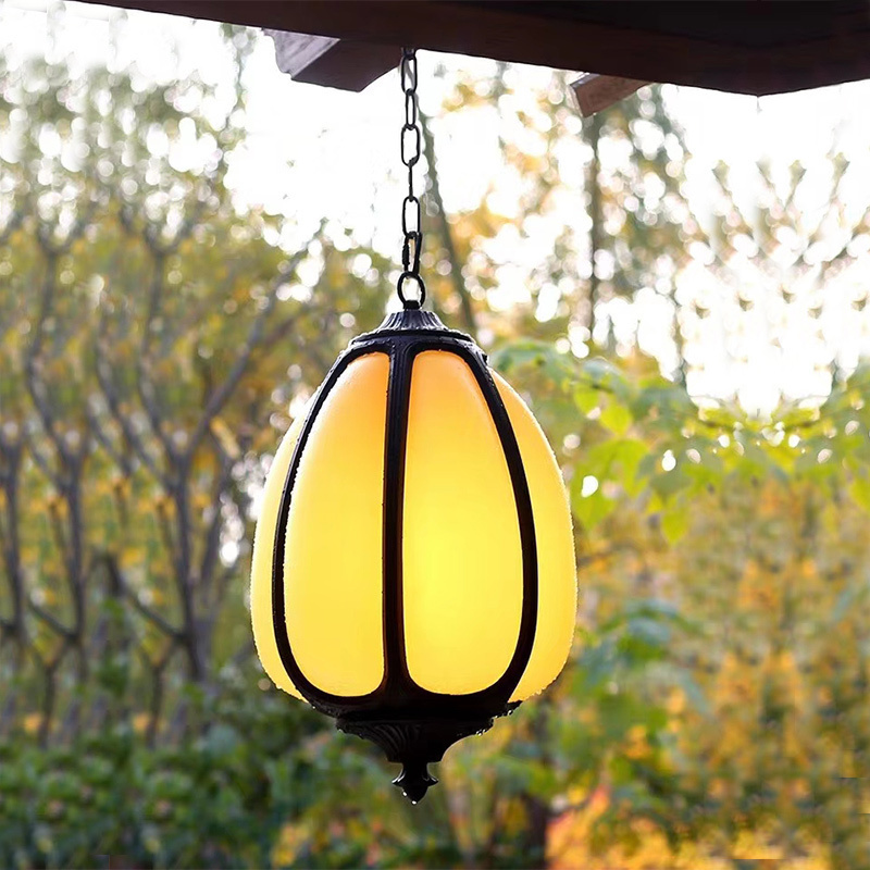 Pumpkin chandelier outdoor waterproof pendant light arbor chandelier outdoor garden led courtyard corridor aisle light lamp