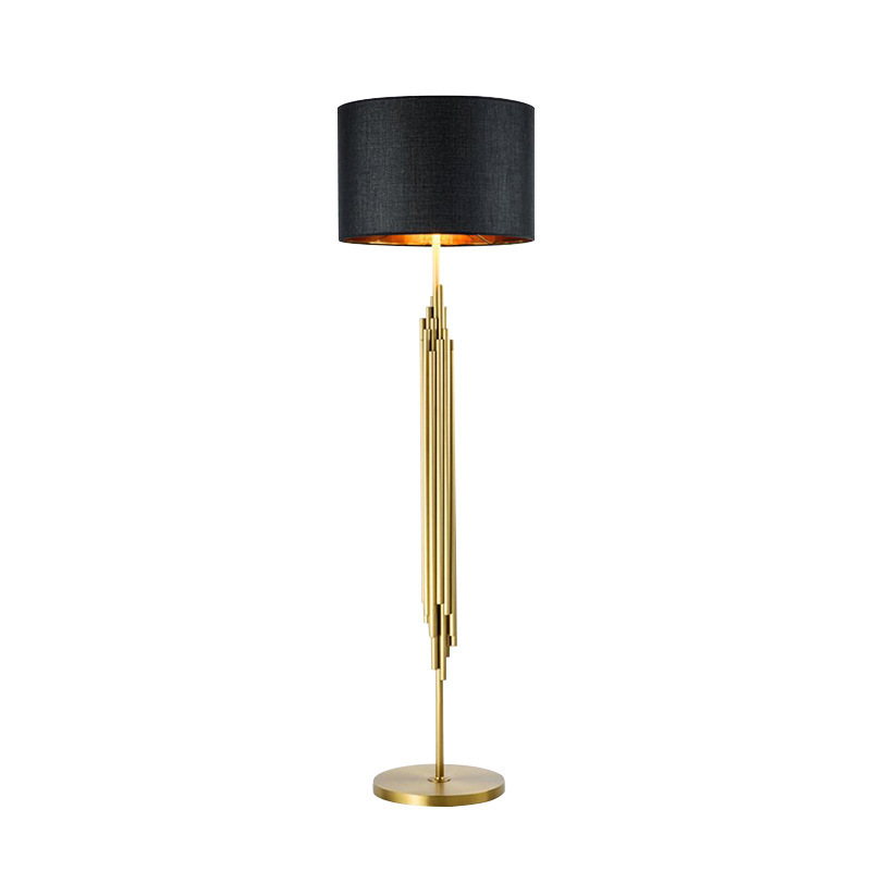 Fabric modern gold metal ground floor lamps project interior home art deco hotel e27 standing floor light