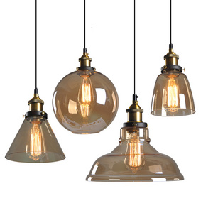 Indoor Antique Vintage Industrial Pendent Lighting Decorative Pendant Light Chandelier Clear Glass in Amber Gray LED 800 100 144