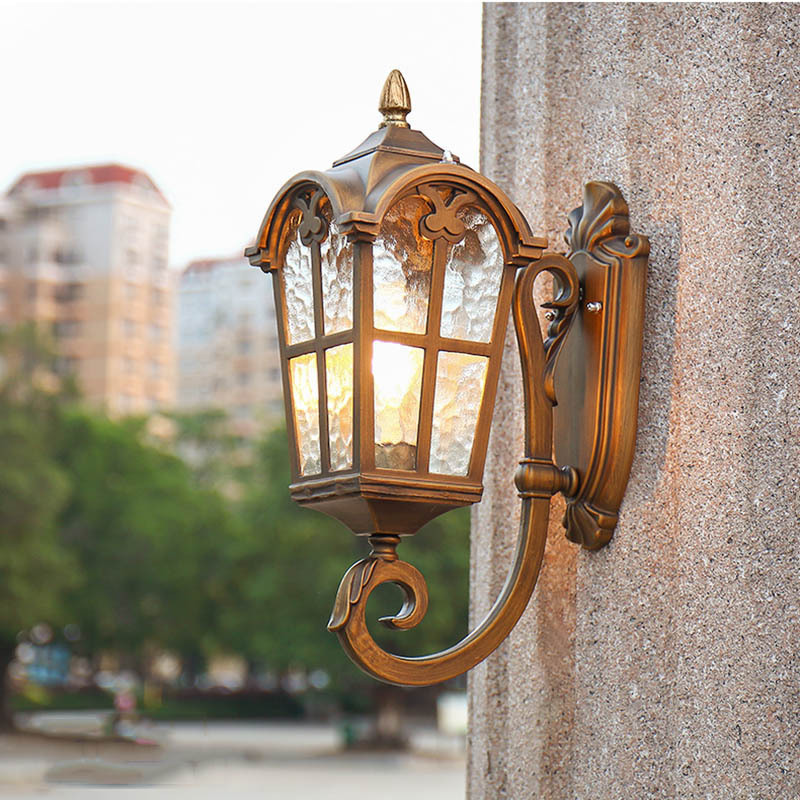 European style antique solar wall lights villa garden exterior  mounted indoor lights outdoor waterproof wall lantern