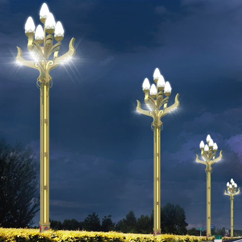 Outdoor Decorative Led Quality Driveway Column Outdoor Decorative modern garden lamp poles aluminum with high Street Light Pole