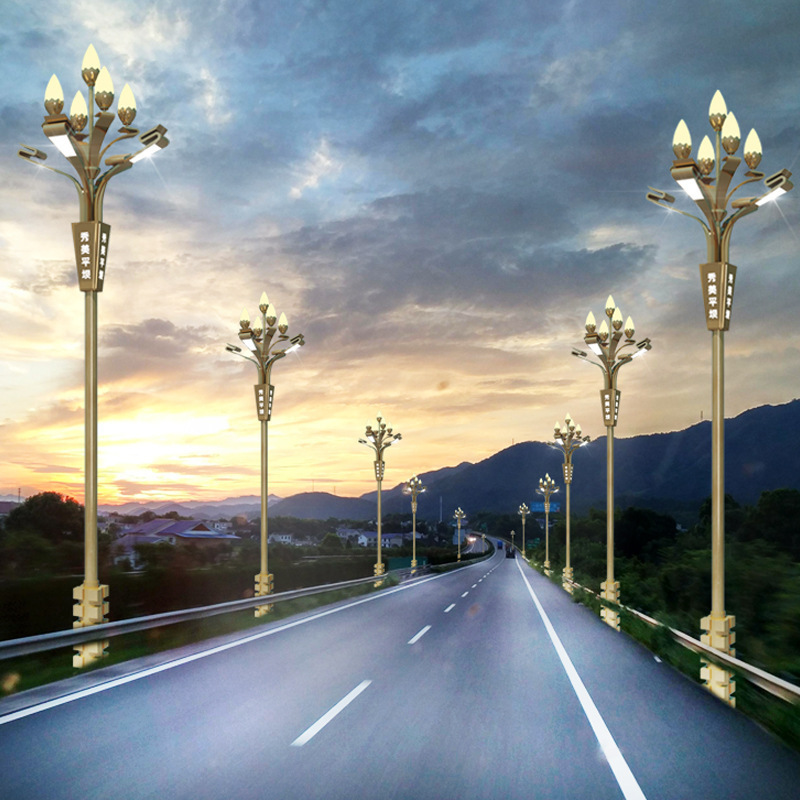 Outdoor Decorative Led Quality Driveway Column Outdoor Decorative modern garden lamp poles aluminum with high Street Light Pole