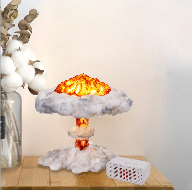 Mushroom cloud nuclear explosion lamp decoration creative effect model glowing night explosion decoration table lights