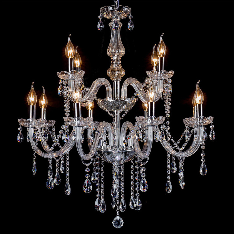 Indoor Luxury Decoration Large Crystal Chandelier Pendant Lights For Wedding Hall Hotel House