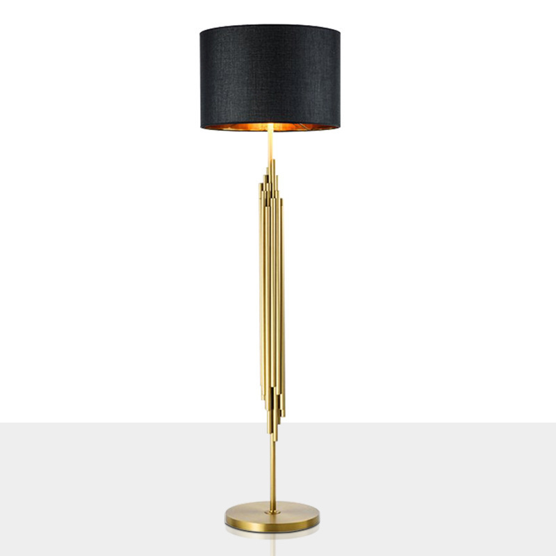 Fabric modern gold metal ground floor lamps project interior home art deco hotel e27 standing floor light