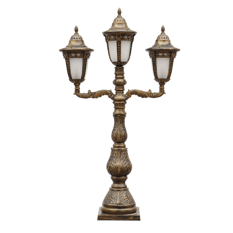 High quality Outdoor fence pier mount post decorative gate pillars metal pole antique garden lamp