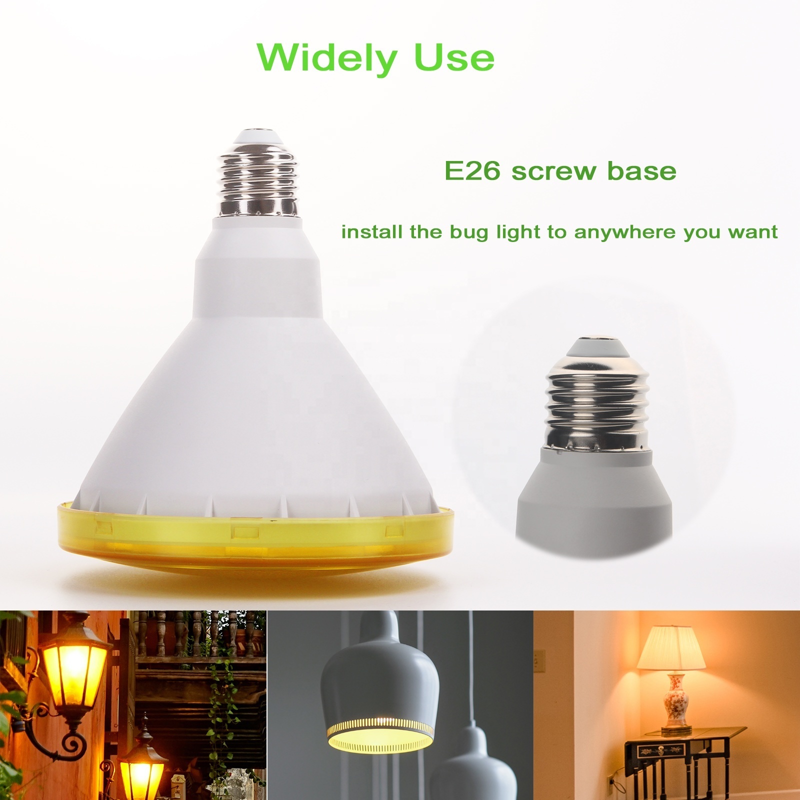 Yellow LED Bug Light Bulb, Par38 15W E26 Medium Base Mosquito Repellent Light Bulb for Outdoor, Indoor