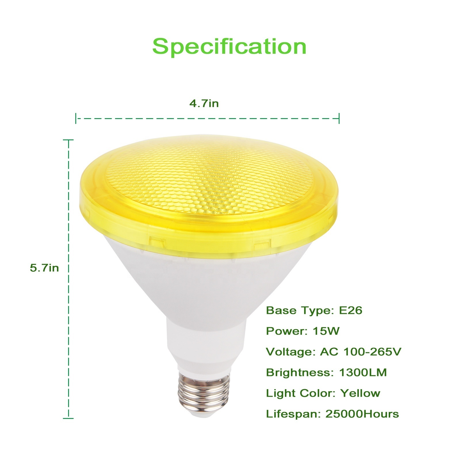 Yellow LED Bug Light Bulb, Par38 15W E26 Medium Base Mosquito Repellent Light Bulb for Outdoor, Indoor