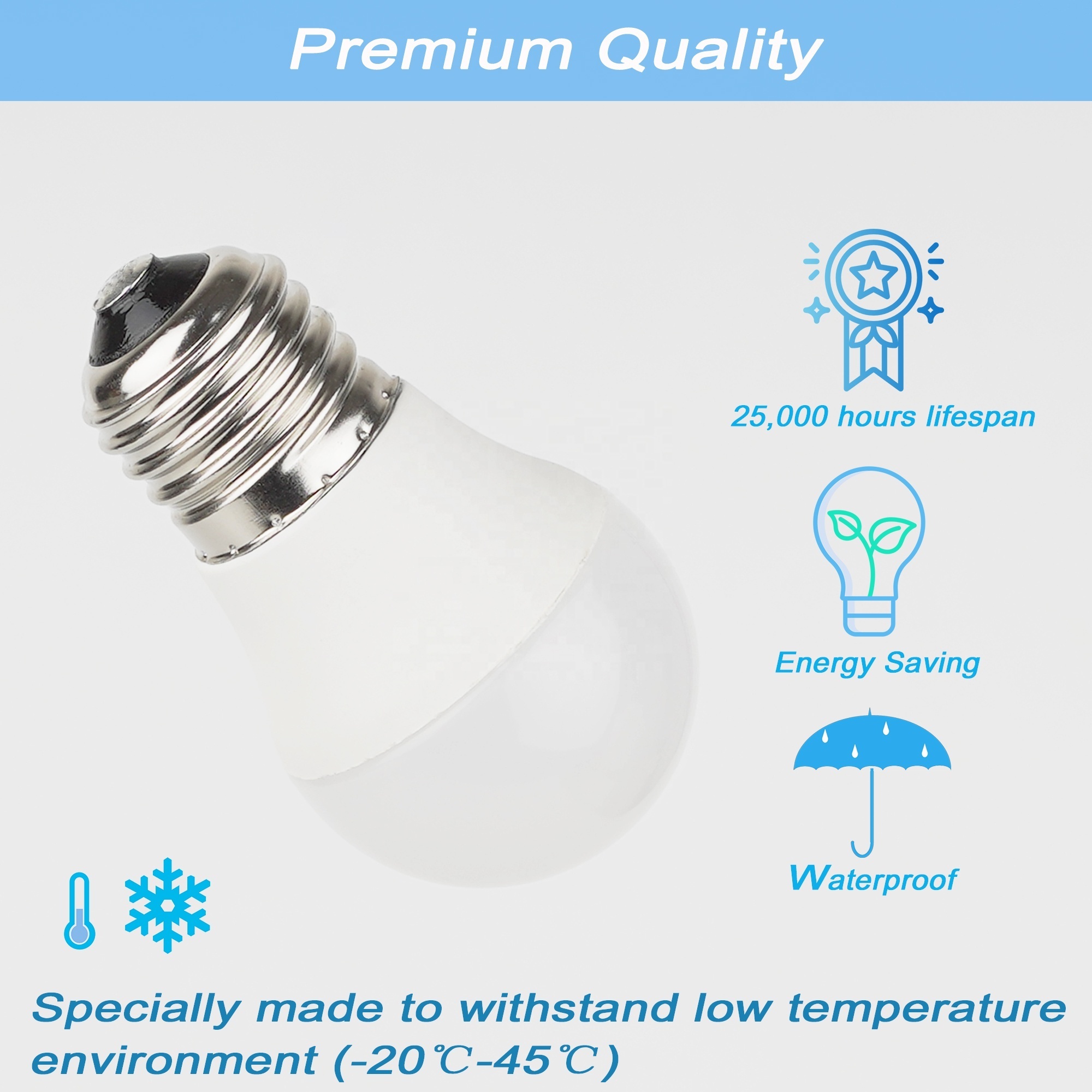 A15 5W E26 daylight household refrigerator led bulb waterproof fridge light bulb