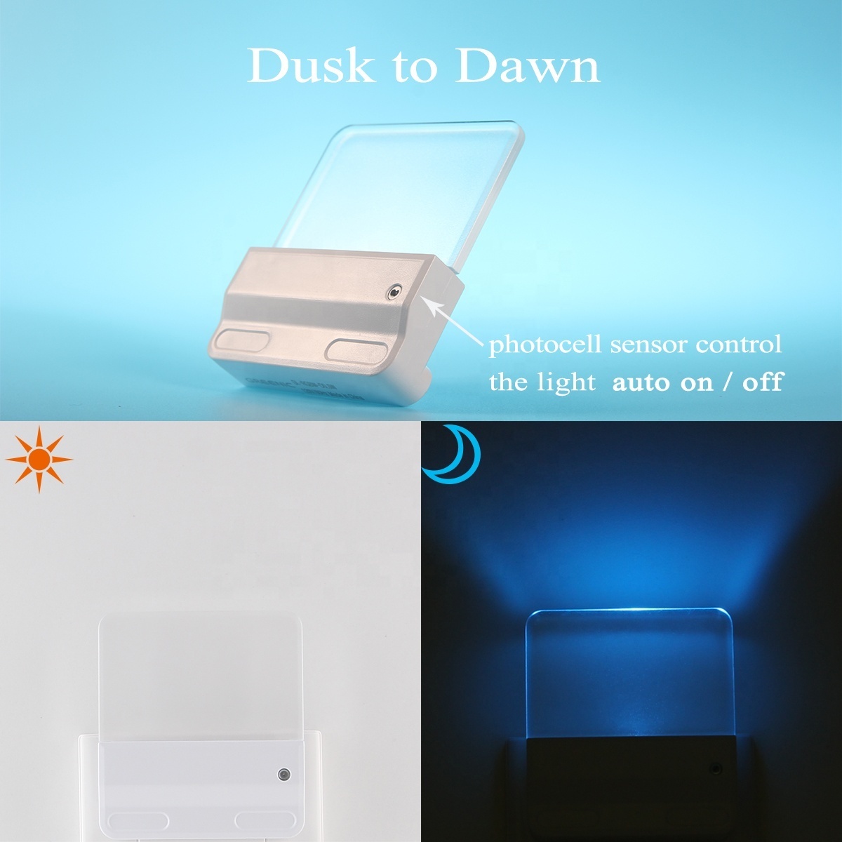 Plug in LED Night Light with Smart Dusk to Dawn Sensor Night Lamp