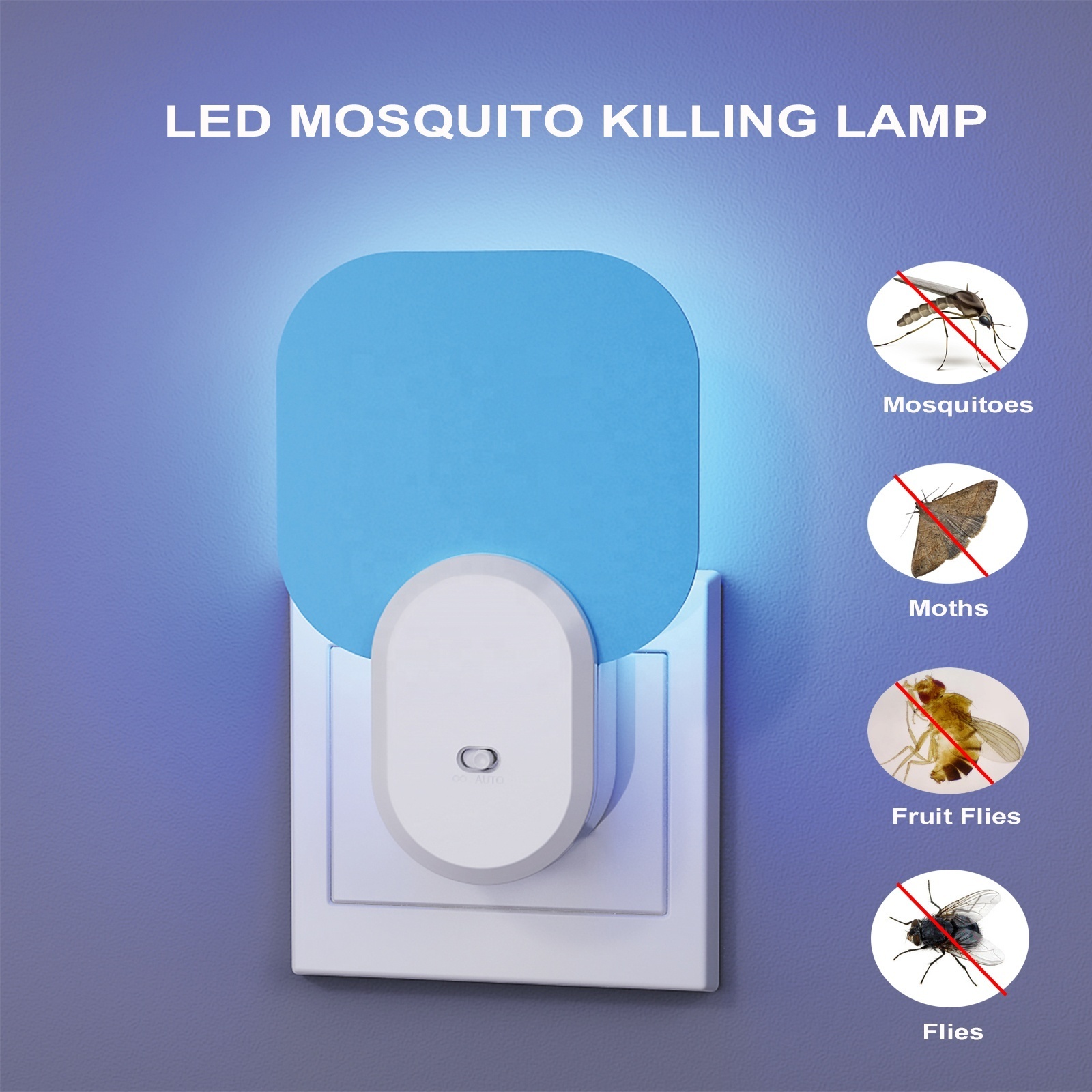 sticky board uv light plug-in fruit flies mosquitoes killer lamp electric