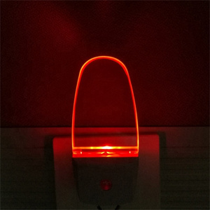 LED night light socket with twilight sensor dusk to dawn auto lamp red