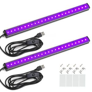 10W 1ft USB Small Black Light Bar Housing UV LED Blacklight Strip Lights for Glow Party, Posters, Tapestry, Room