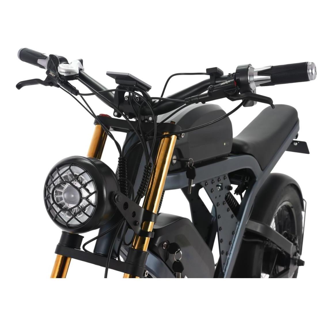 Dual Battery 41AH Retro Motorcycle Bicycle Full Suspension Fat Tire 20inch Ebike Street 1500W Motor Cycle Cruiser Electric Bike