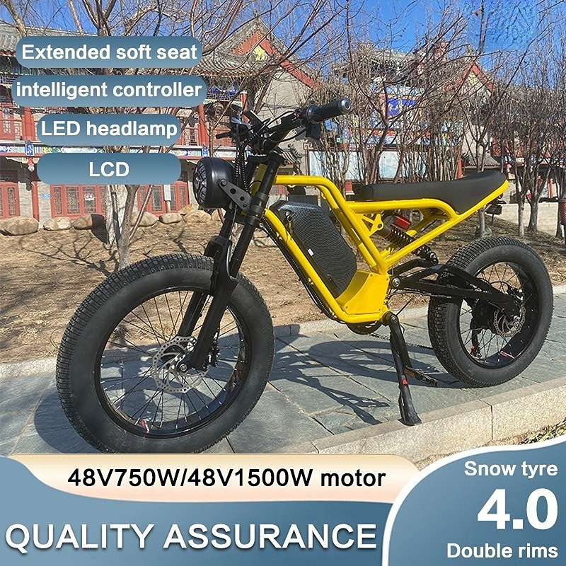 USA New Stealth Bomber Long Range Fat Tire Bicycle Electric Cycle E-bike 20inch Light Motorcycles 48V 52V 1500W Dirte Bike