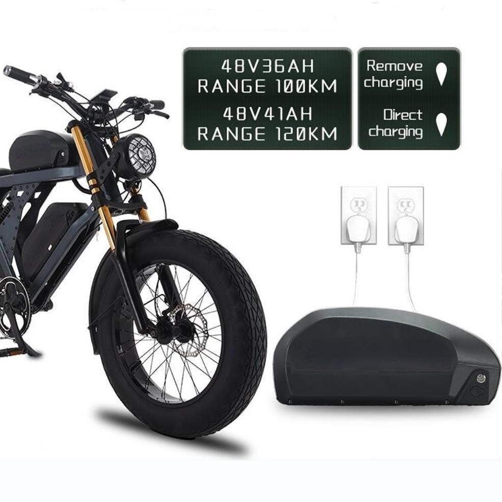 2024 USA new vintage full suspension motorcycle moped fat tire 1500w stealth bomber electric bike dual battery 41AH long range