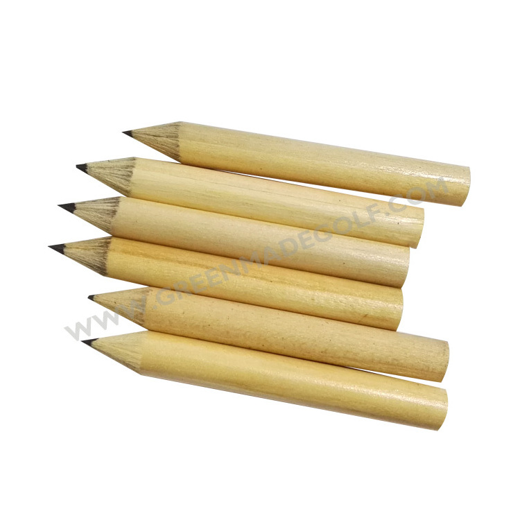 Natural round wooden pencil mini HB pencil short golf pencils custom