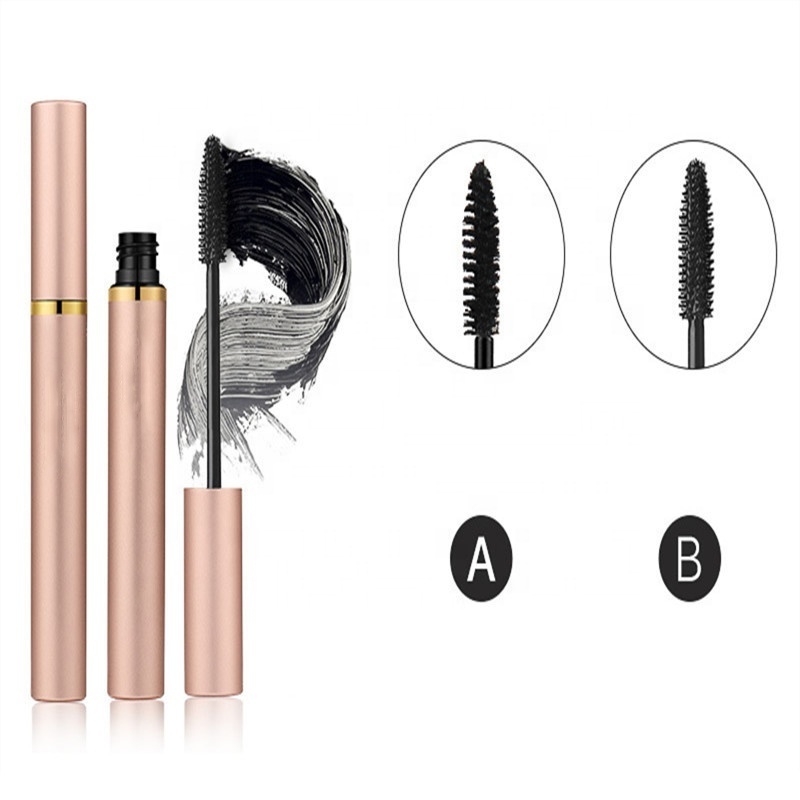 Luxury Rose Gold container vegan mascara private label sky high mascara with 2 mascara brushes