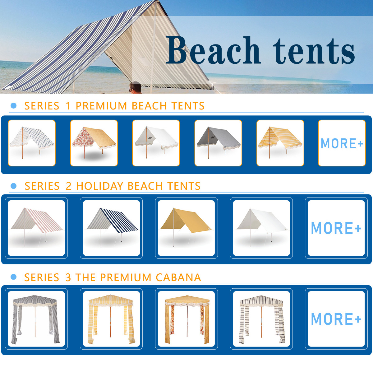 Hot Sale Custom Polyester/Cotton Tents Multi-Style  Beach Umbrella Portable Beach Anchor Beach Camping Tents//