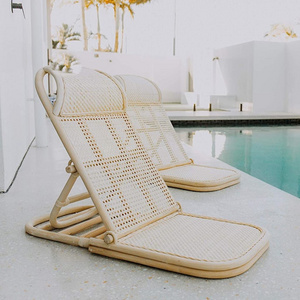 Rattan Wicker Beach Chairs Folding Rattan Sun Swing Lounge Chair Custom Size Logo High Quality Wood Factory Wholesale Outdoor