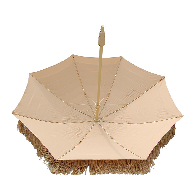 Thatch Beach Umbrella Direct Sales Seagrass Garden Outdoor Hawaii Straw Tassels Beach Umbrella