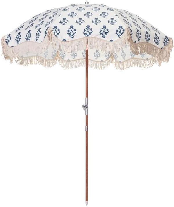 Outdoor Furniture Big Beach Sunshade Umbrella Customized Supplier Cheap Wooden White Garden Outdoor Beach Umbrella With Tassels