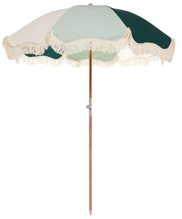 Outdoor Furniture Big Beach Sunshade Umbrella Customized Supplier Cheap Wooden White Garden Outdoor Beach Umbrella With Tassels