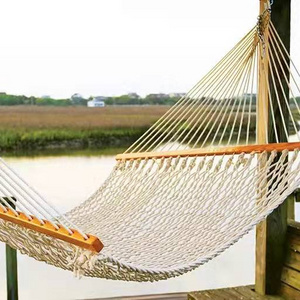 Hot-selling Customized Portable Boutique Woven Stripes Tassel Hammock Outdoor Camping Swings Folding Hammock With Stand