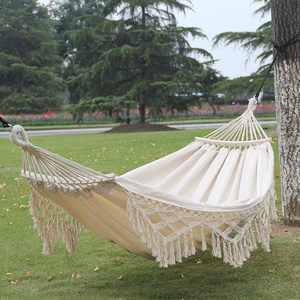 Outdoor Furniture Supplier Premium Quality Large Size Strong Loading Capacity Portable Canvas Tassel Beach Hammock