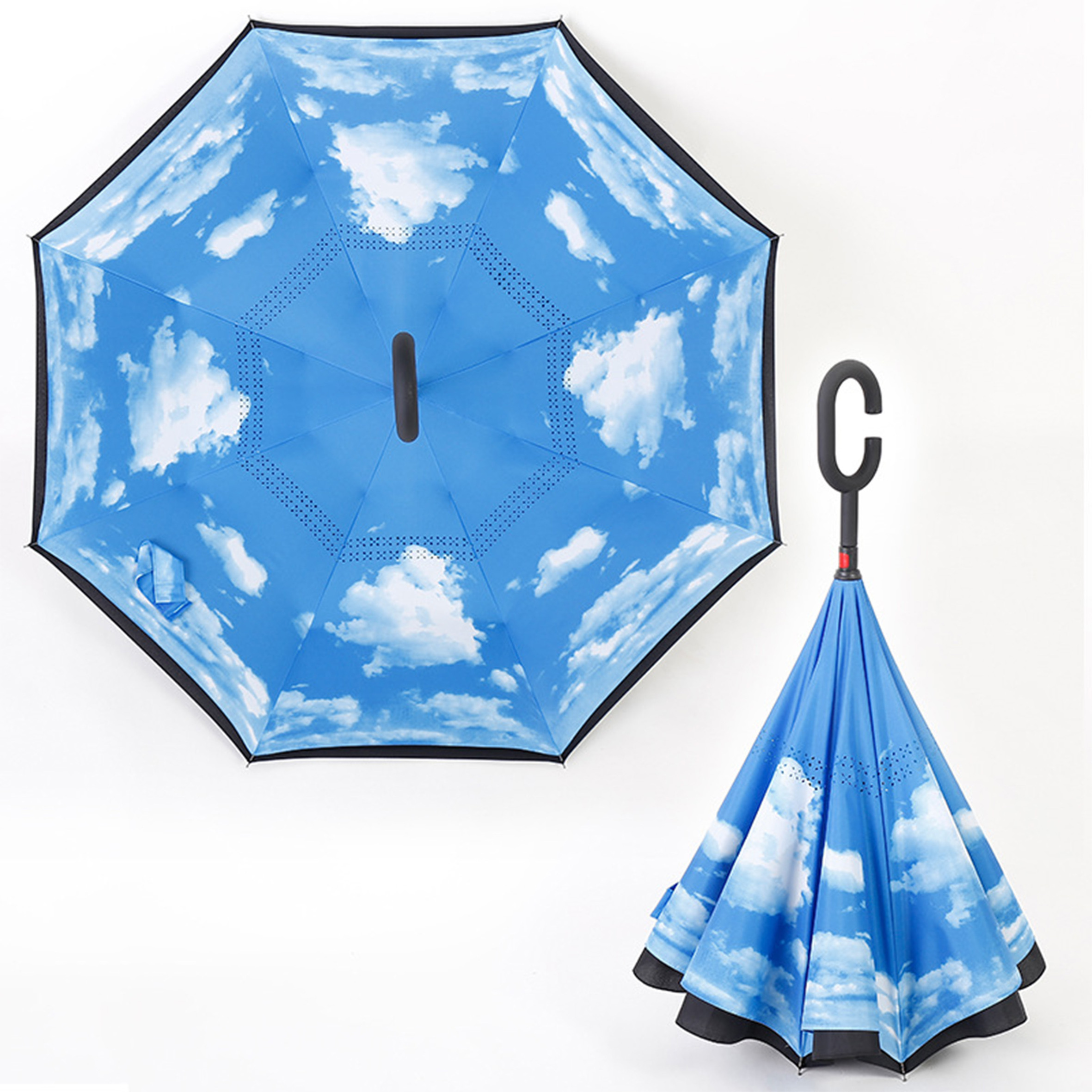 Factory Directly China Cheap,Reversed Umbrellas Wholesale Inverted Umbrellas Flower Print Inside Umbrellas/