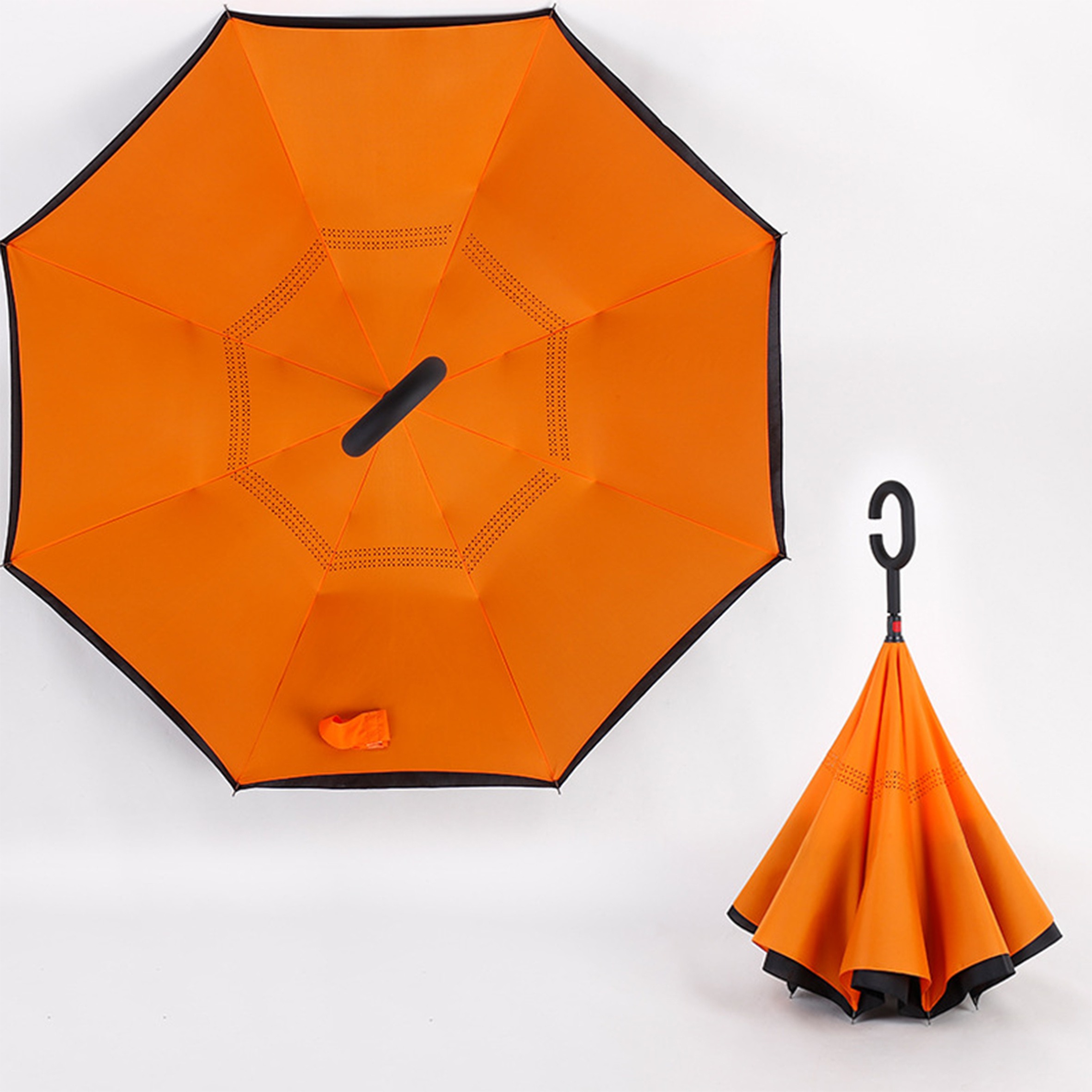 Make a Statement with a Custom,Logo Printed Sunflower Reversible Umbrellas Featuring a C Handle/