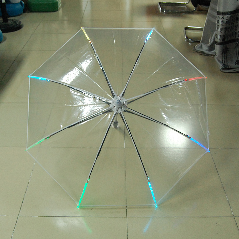 Magic Color Laser Rainbow Transparent POE Color,Reflective Umbrellas Creative Straight Rod Colorful Umbrellas/