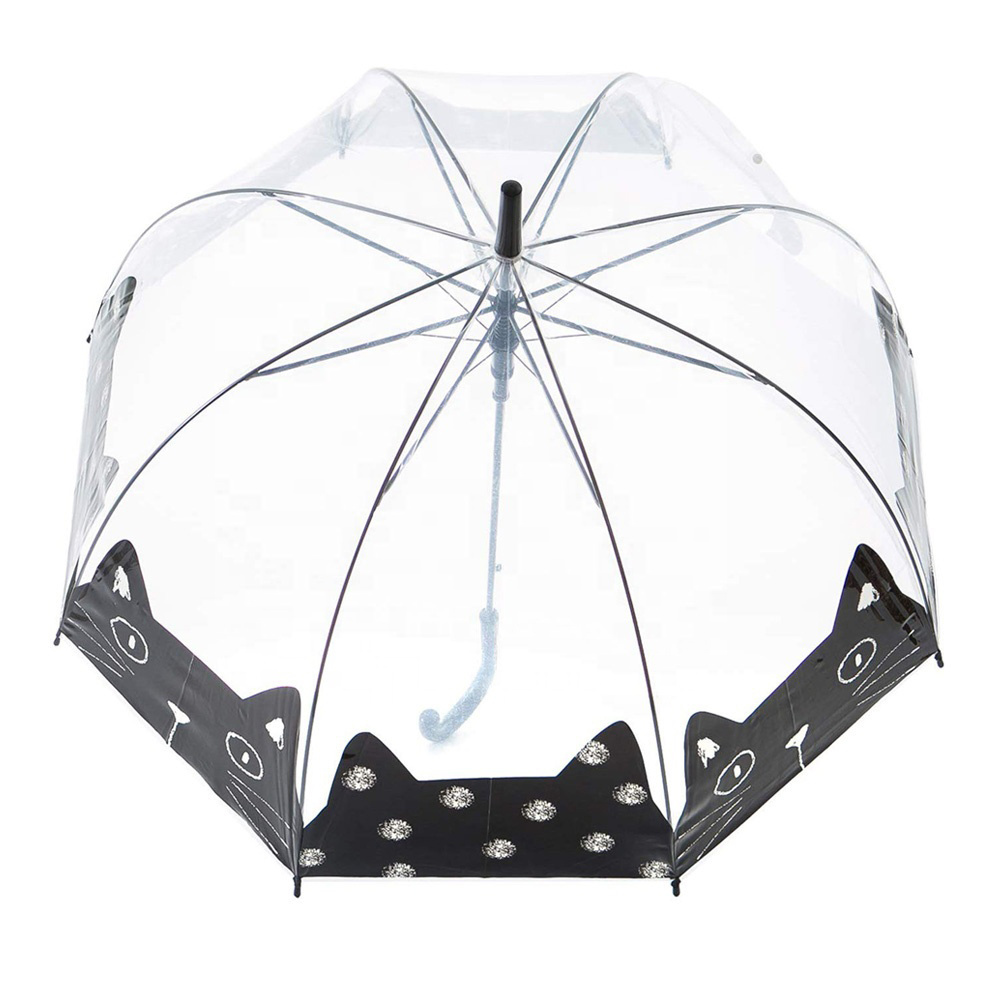 Big size 30inch clear POE PVC windproof transparent,golf Umbrellas with shoulder strap/