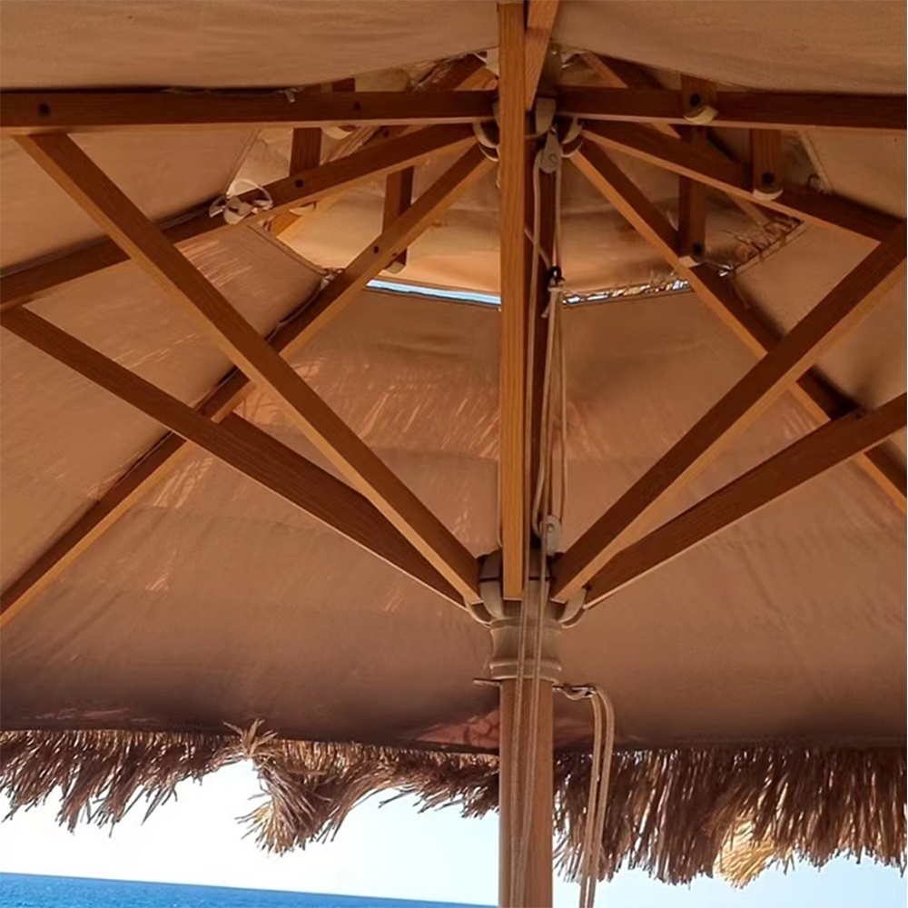 High Quality Outdoor Hawaii Parasol Raffia Thatch,Beach Umbrellas Thatch Roof Straw Umbrellas With Tilt/