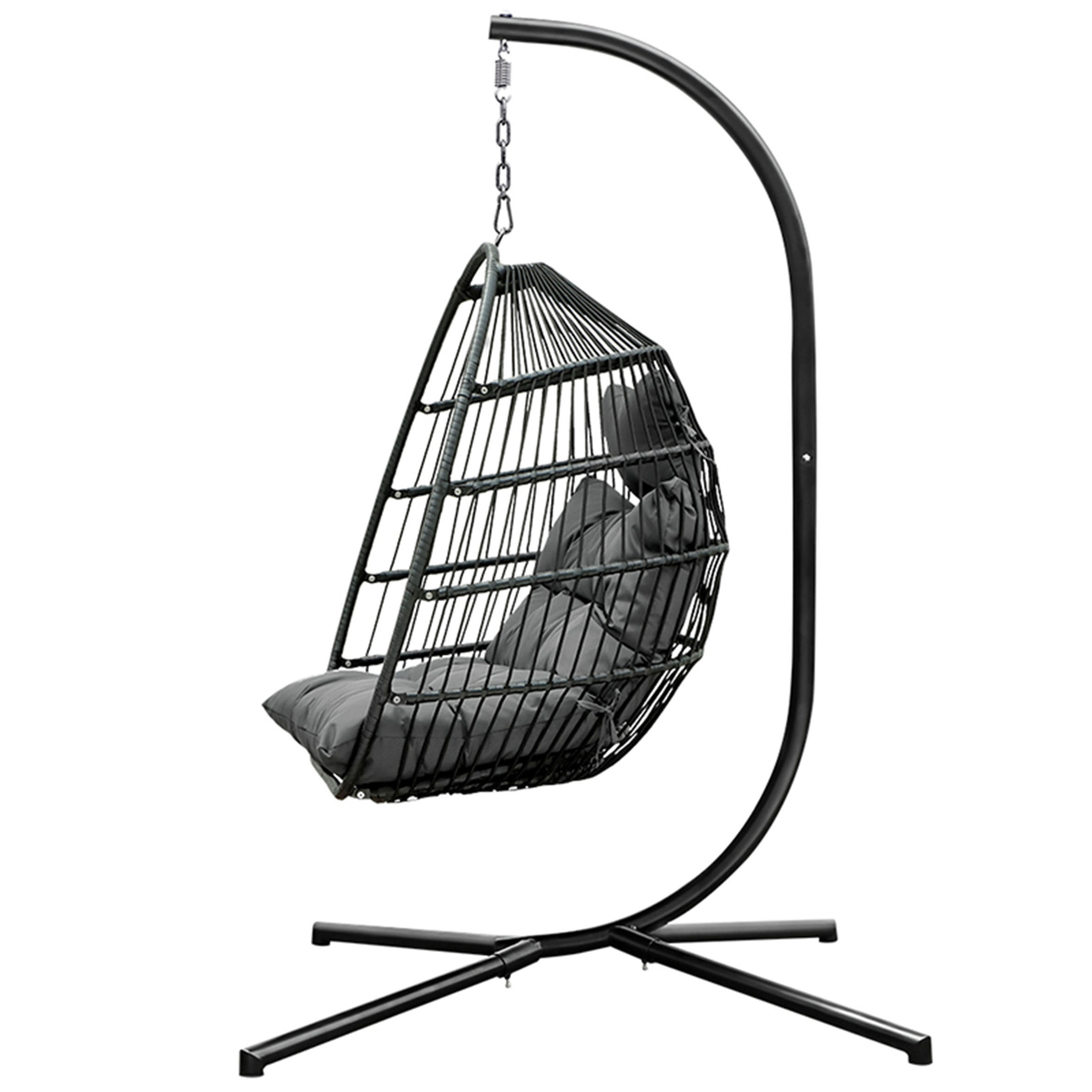 Factory Wholesale Foldable Egg Hanging Chairs with Stand ,Versatile Design for Indoor and Outdoor Use/