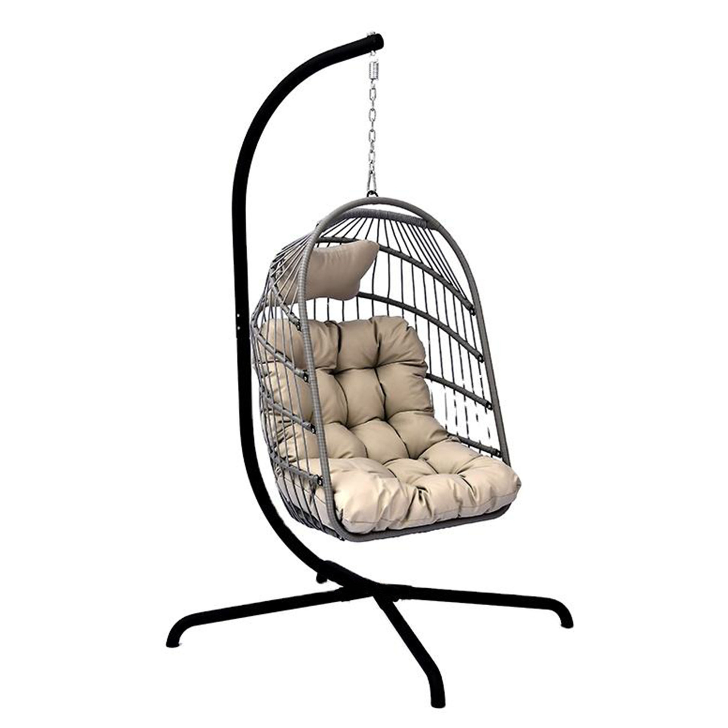 Outdoor Hanging Rattan Egg Chairs Fabric Patio Swings,Outdoor Furniture Leisure Wicker Patio Swing Chairs/